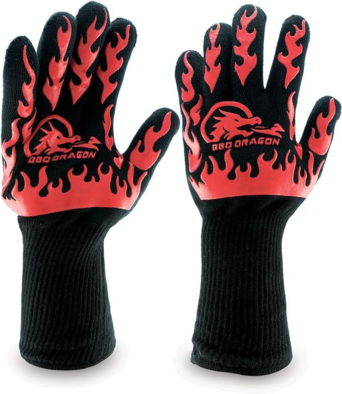 Extreme Heat Resistant Gloves - BBQ Gloves, Hot Oven Mitts, Charcoal Grill, Smoking, Barbecue Glo... | Amazon (US)