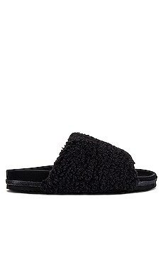 R0AM Fuzzy Faux Fur Slider in Black from Revolve.com | Revolve Clothing (Global)