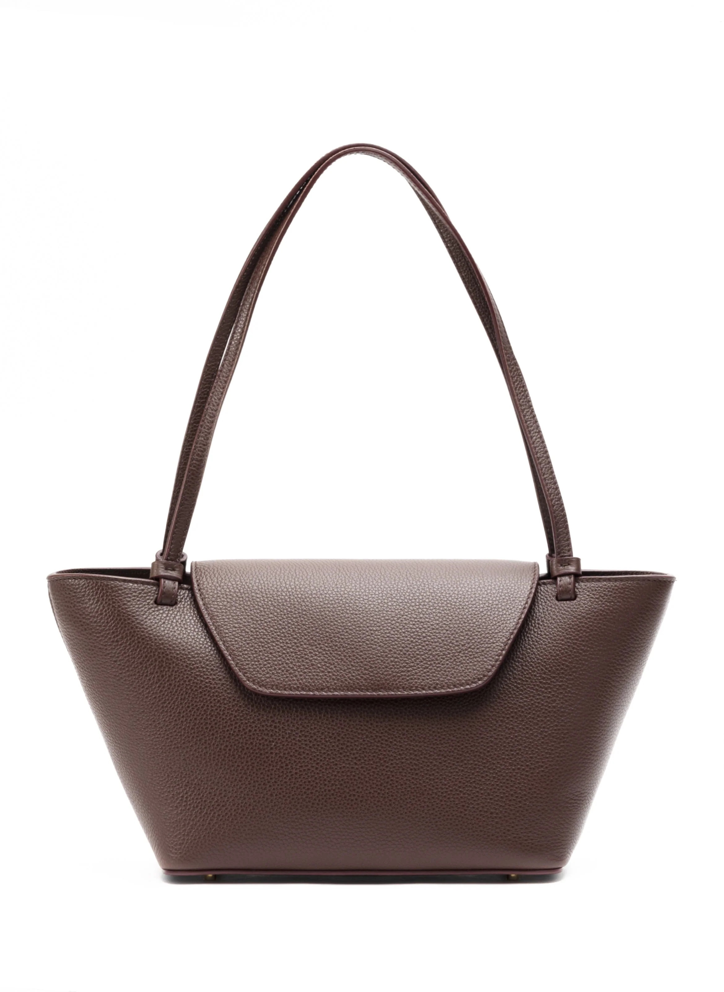 Courrier Tote Pebbled Leather Dark Brown - Work Tote Bag - Elleme | Elleme