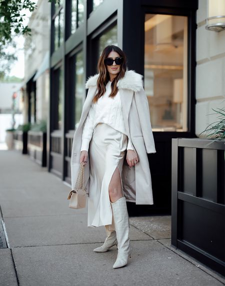 Two outfits from @Abercrombie , both 30% off PLUS an additional 15% off with code CYBERAF. This head to toe winter white look is my favorite 🤍 Love how fab this coat is, and the fur collar is removable! Shop both looks in the LTK app on my page (wearandwhenblog). #AberccrombiePartner #AberccrombieStories 

#LTKCyberweek #LTKunder100 #LTKsalealert