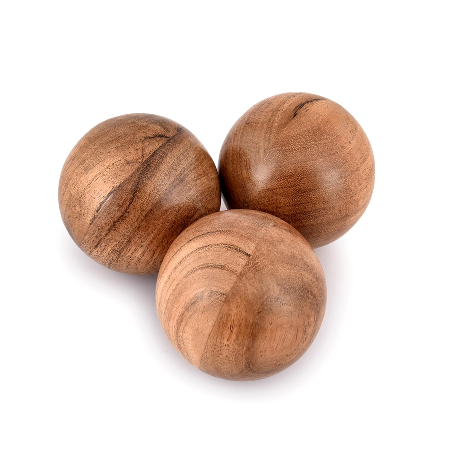 NIRMAN Decorative Acacia Wood Round Balls Set of 3 for Christmas Decorative Bowls Table Centerpie... | Amazon (US)
