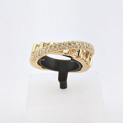 Swarovski Rota Cocktail Ring, Mixed Cuts, White, Gold-Tone 5650350 (Size 55/M/7) | eBay US