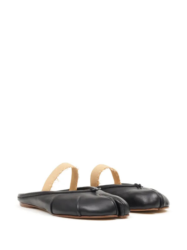 Maison Margiela Tabi Leather Ballerina Mules | Black | FARFETCH UK | Farfetch Global