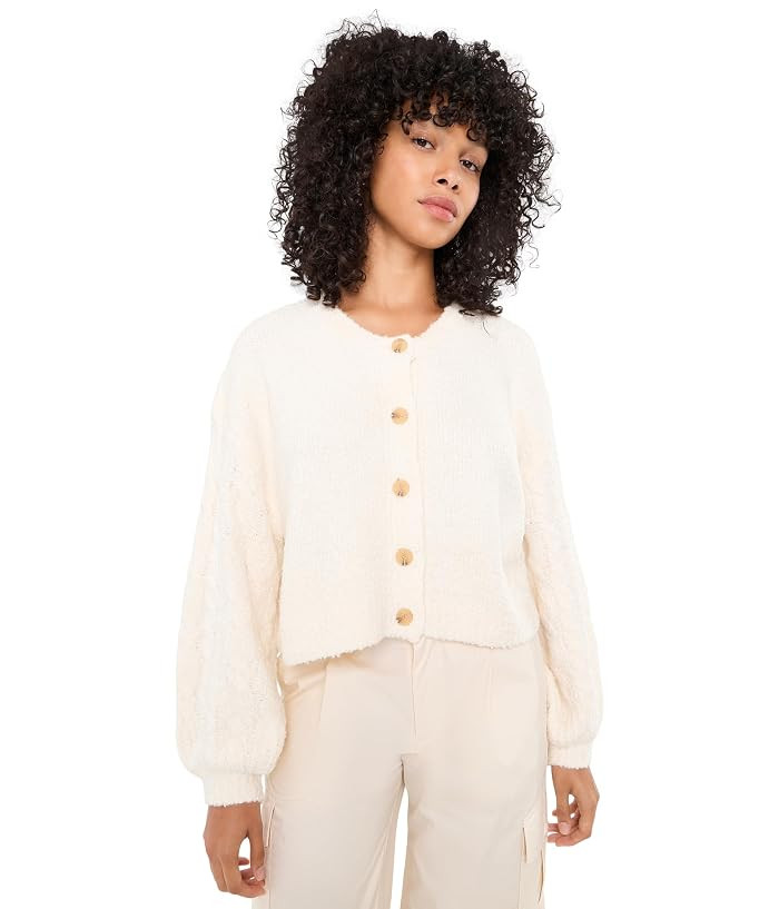 Free People Thistle Cardi Women's Sweater Salt Air: XL (Women's 16), Acrylic/Cotton | Zappos.com