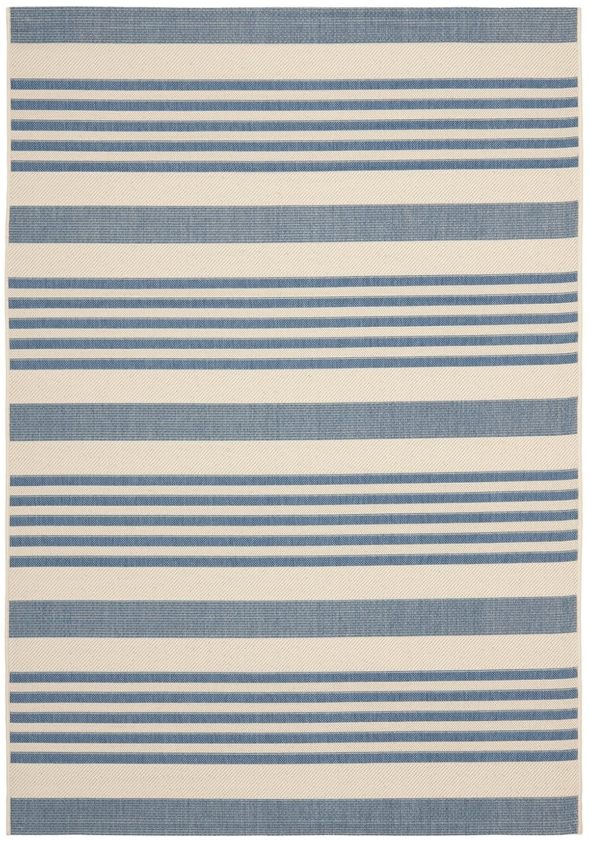 SAFAVIEH Courtyard Caroline Striped Indoor/Outdoor Area Rug, 5'3" x 7'7", Beige/Blue | Walmart (US)