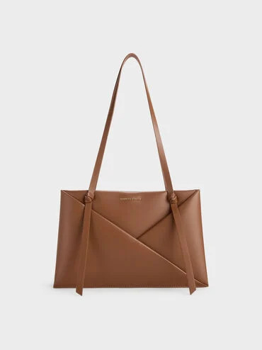 Chocolate Midori Geometric Tote Bag | CHARLES & KEITH | Charles & Keith US