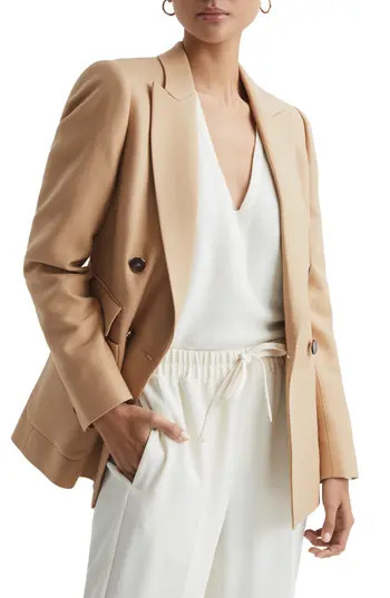 Reiss Larsson Wool Blend Blazer in Light Camel at Nordstrom Rack, Size 12 Us / 16 Uk | Nordstrom Rack