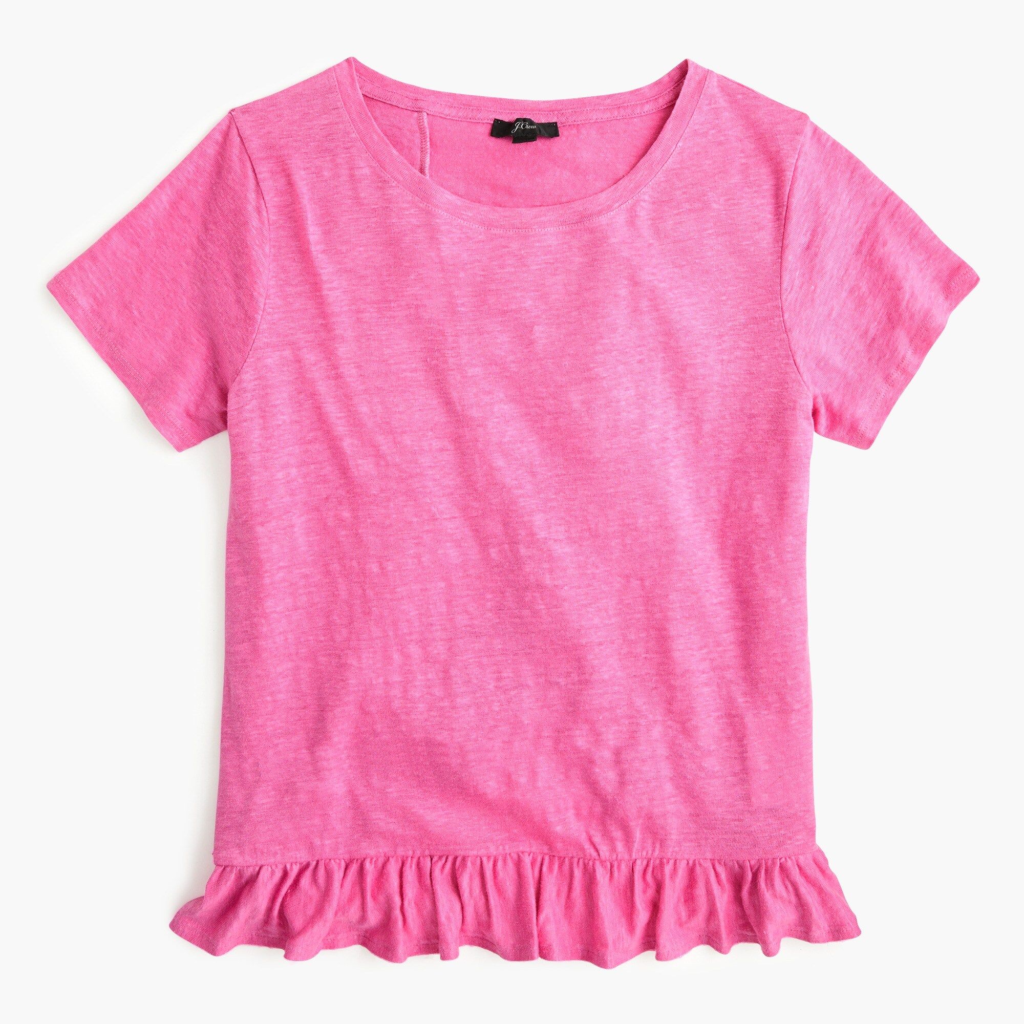 Linen ruffle-back T-shirt | J.Crew US