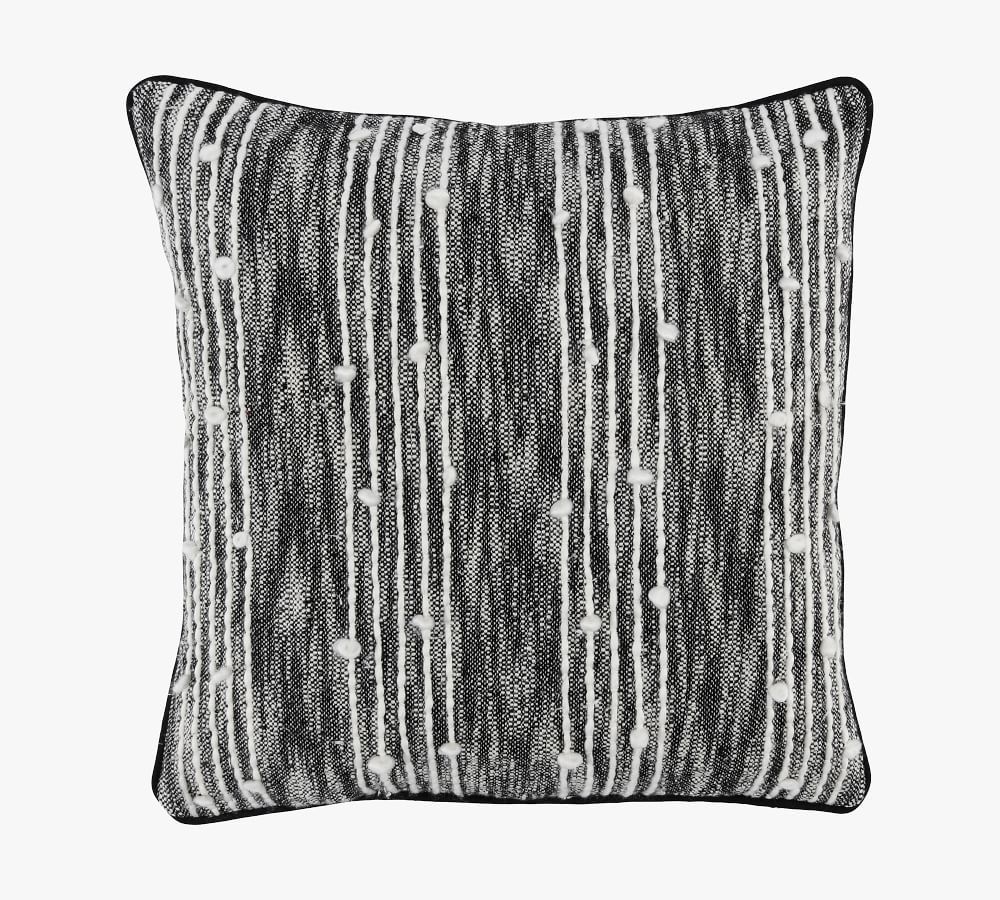 Oriane Embroidered Stripe Pillow Cover | Pottery Barn (US)