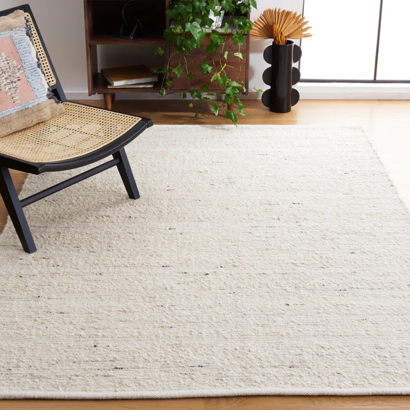Derone Handmade Flatweave Ivory Rug | Wayfair North America