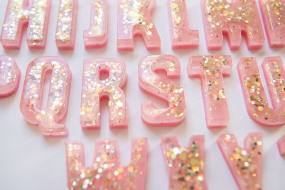 READY TO SHIP Cotton Candy Pink Resin Alphabet Set Sight Word ABCs Letters Princess Sensory Play | Etsy (US)