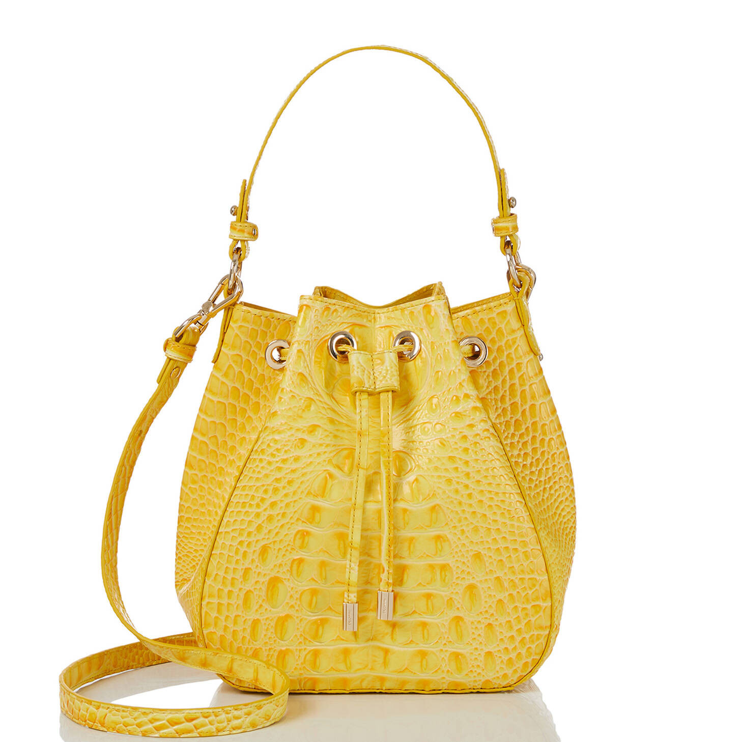 Melinda Leather Bucket Bag | Buttercup | BRAHMIN | Brahmin