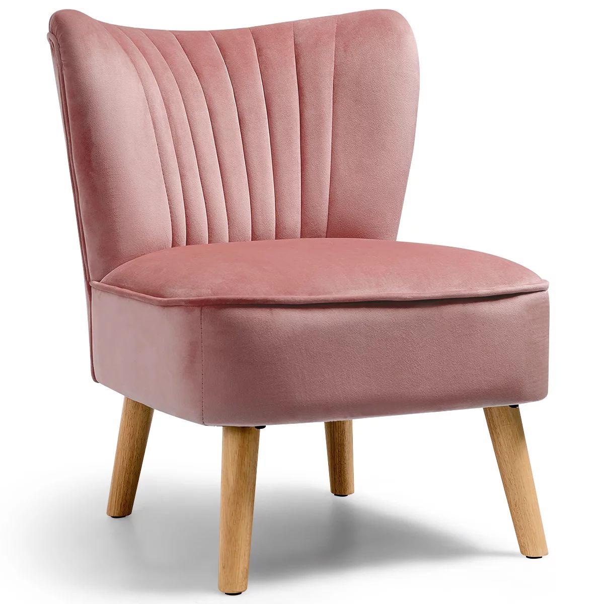 Costway Armless Accent Chair Modern Velvet Leisure Chair Single Upholstered | Walmart (US)