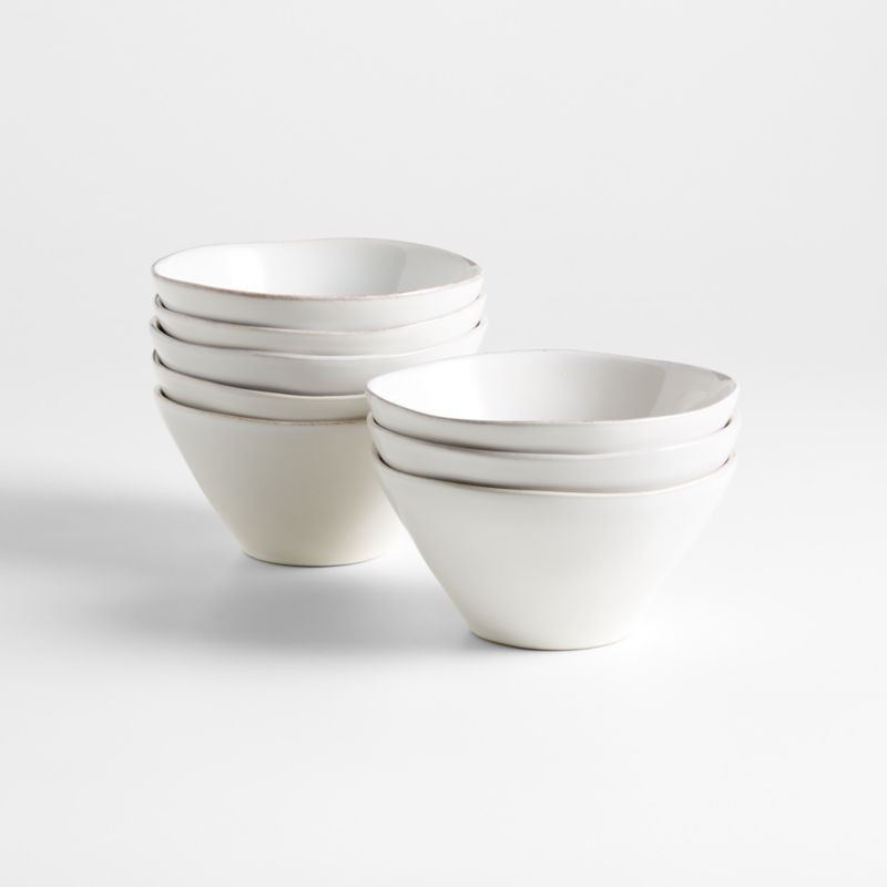 Marin White Stoneware Cereal Bowls, Set of 8 + Reviews | Crate & Barrel | Crate & Barrel