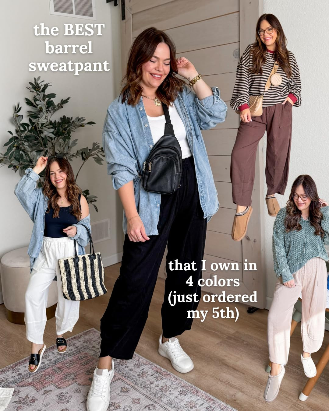 Xiaoxuemeng Womens Baggy Wide Leg Pants Casual Elastic Waisted Palazzo Harem Pants with Pockets | Amazon (US)