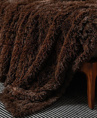 Soft and Fuzzy Reversible Shaggy Throw, 60" x 70" | Macy's
