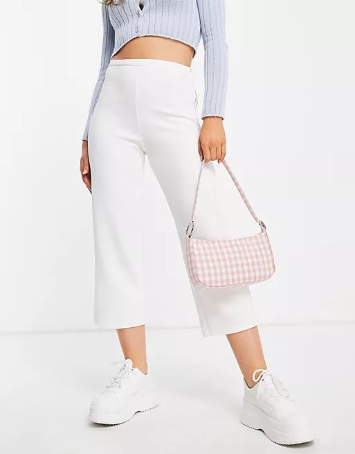 Closet London square neck crepe top and high waist wide leg trouser co-ord in cr | ASOS | ASOS (Global)