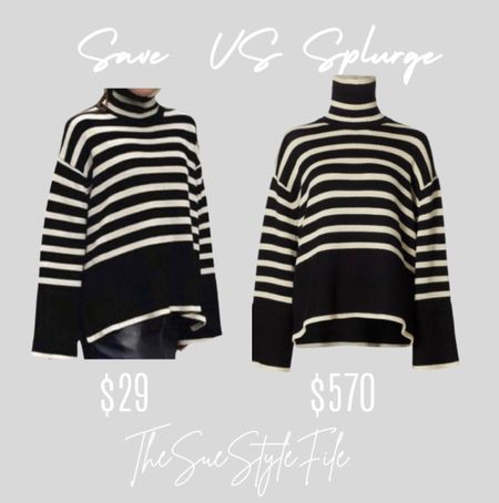 Save vs splurge. Looks for less. Fall fashion. Striped sweater. Striped turtleneck. Workwear  




#LTKworkwear #LTKSale #LTKtravel