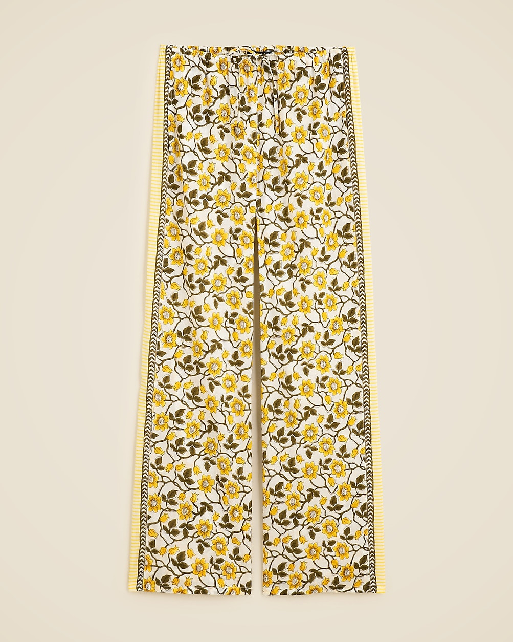 Cotton voile beach pant in daffodil daze block print | J. Crew US