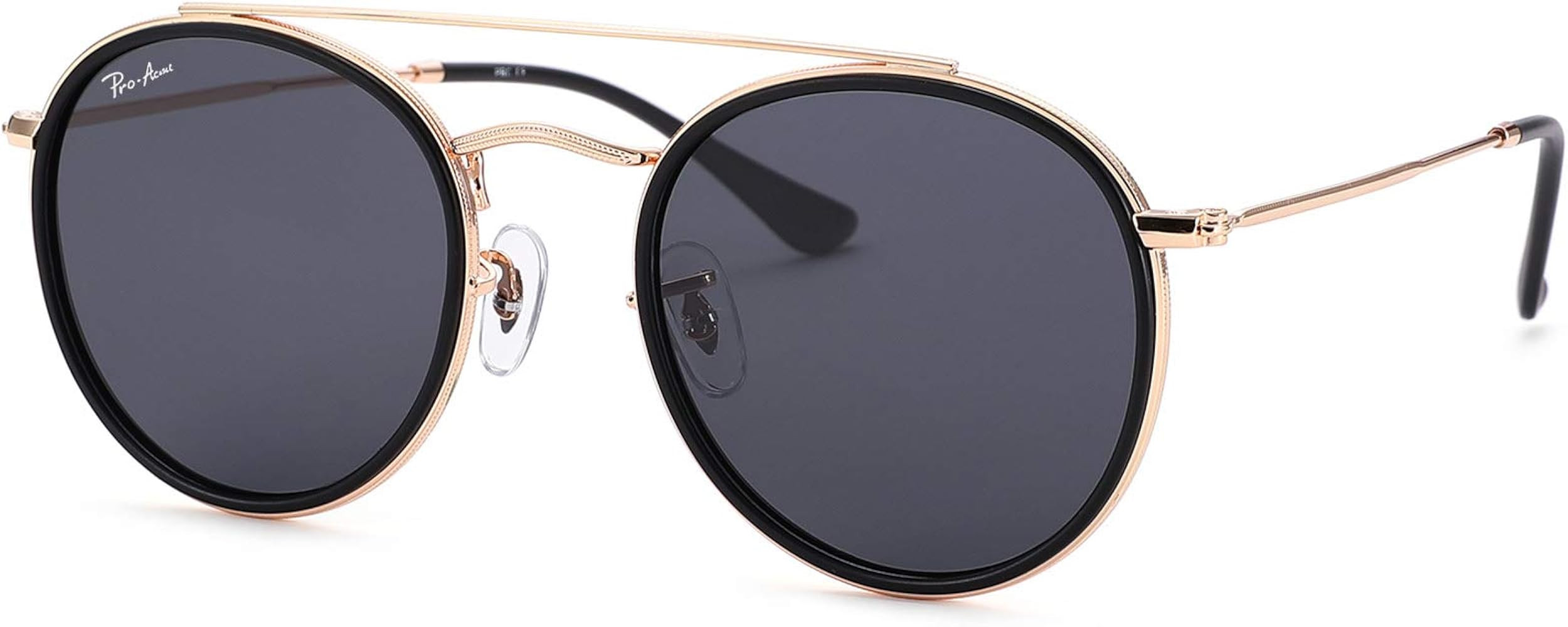 Pro Acme Double Bridge Round Sunglasses for Women Men 100% Crystal Real Glass Lens Retro UV400 Pr... | Amazon (US)