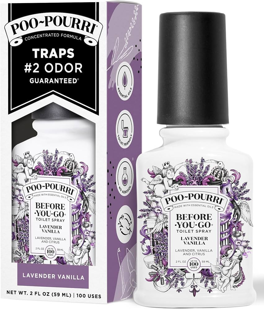 Poo-Pourri Before-You-Go Toilet Spray, Lavender Vanilla, 2 Fl Oz - Lavender, Vanilla and Citrus | Amazon (US)