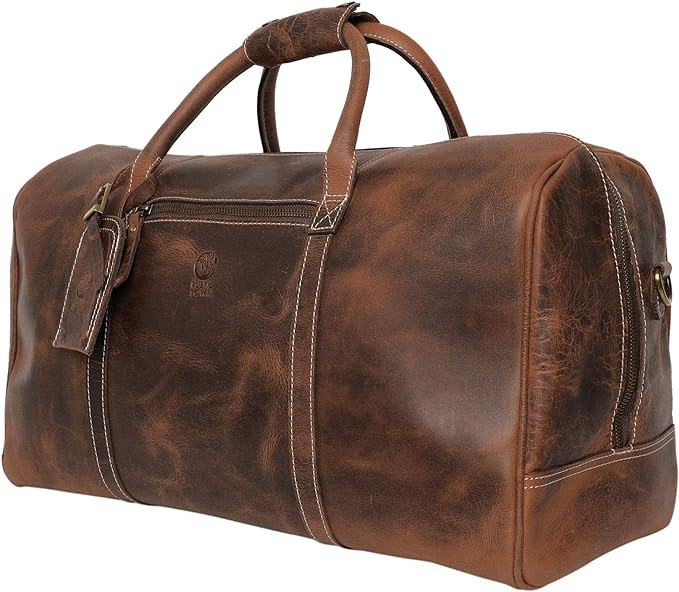 Handmade Leather Travel Duffel Bag - Airplane Underseat Carry On Bags by Rustic Town | Amazon (US)