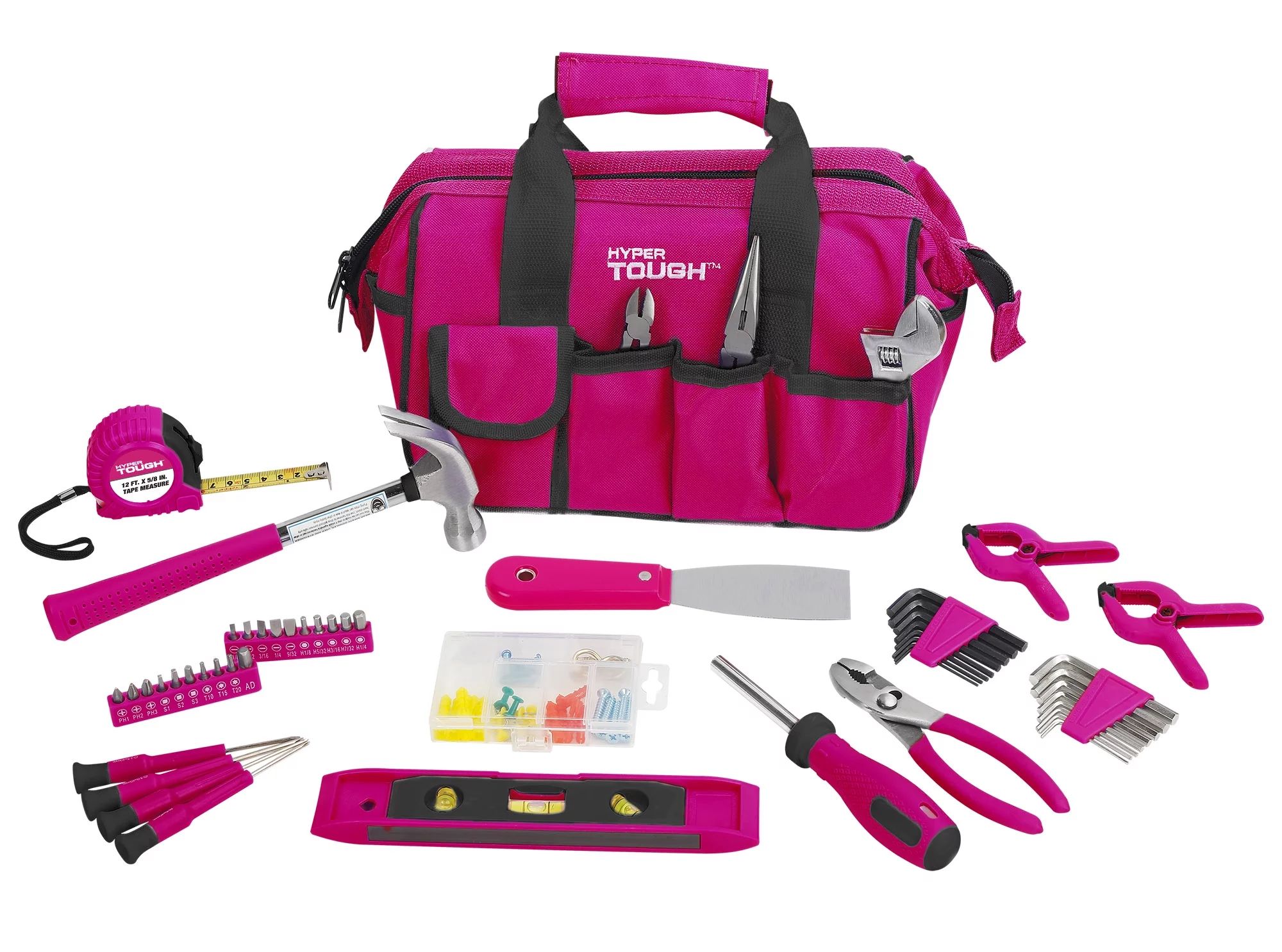 Hyper Tough 89-Piece Pink Household Tool Set, Gift for Mom, 9201 | Walmart (US)