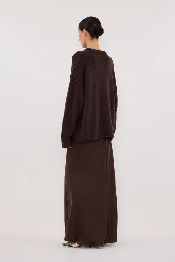 COLETTE BITTER CHOC SILK SKIRT | DISSH