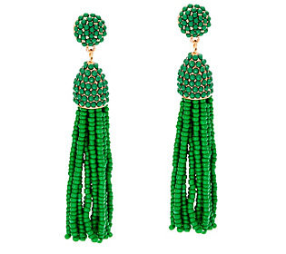 BaubleBar Beaded Pinata Tassel Drop Earrings | QVC