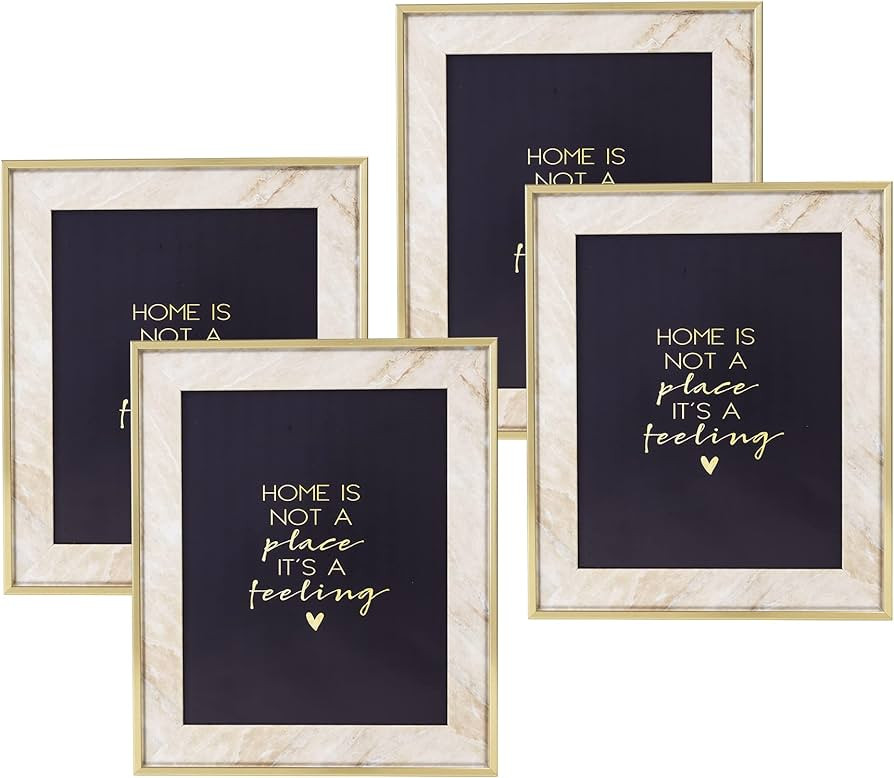 ArtbyHannah 4 Pack 8x10 Gold Picture Frames Set with Marble Pattern and High Definition Glass for... | Amazon (US)
