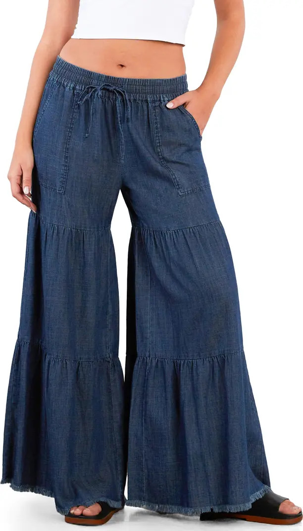 Fancy Cotton Blend Tiered Pants | Nordstrom