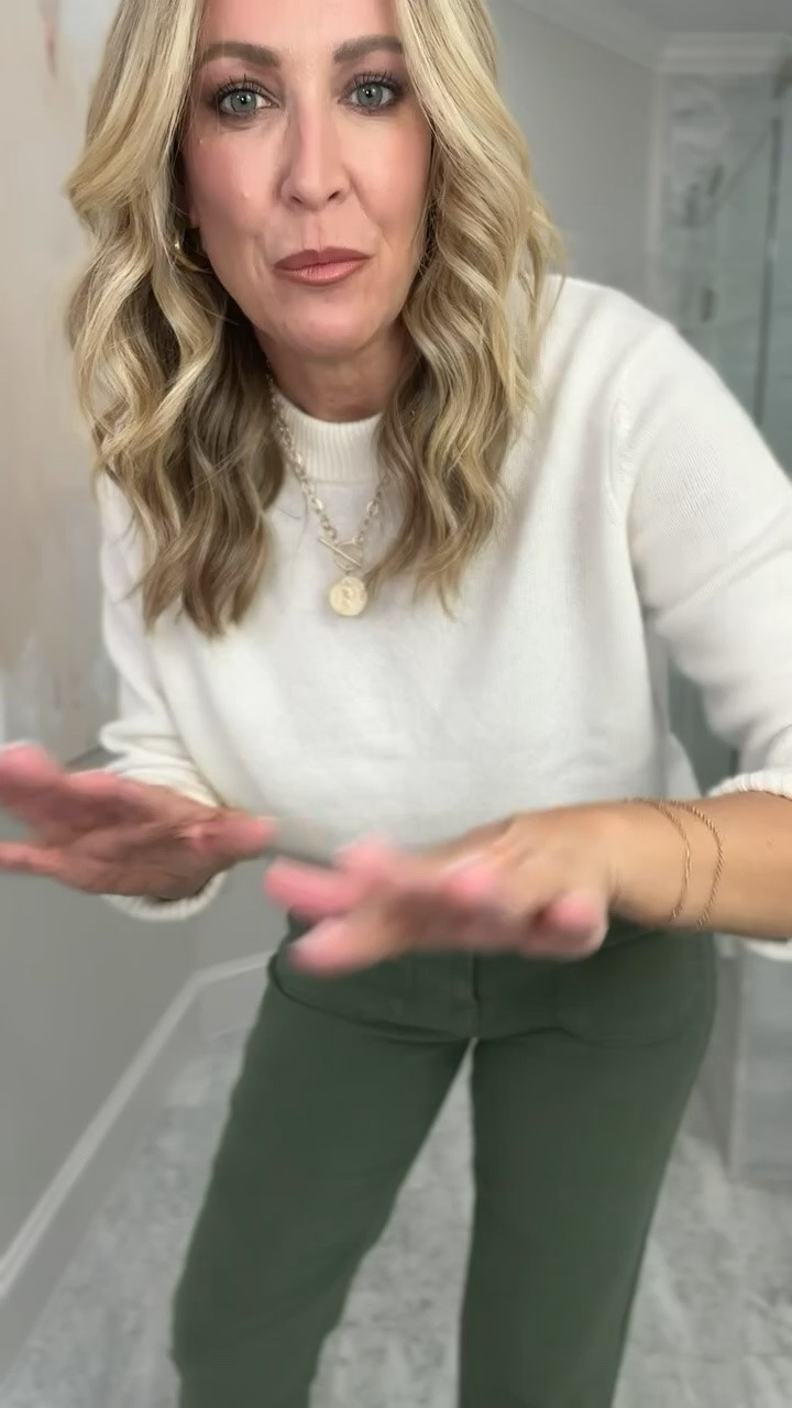 Cream and olive might be one of my favorite color combinations for early fall. The soft sweater with these wide leg utility pants feels relaxed but still put together for everyday plans.

cream sweater, olive green pants, wide leg pants, utility pants, early fall outfit, fall neutrals, casual fall style, transitional outfit, everyday outfit, fall sweater, olive green outfit, hauteandhumid

#LTKootd #LTKSeasonal #LTKOver40