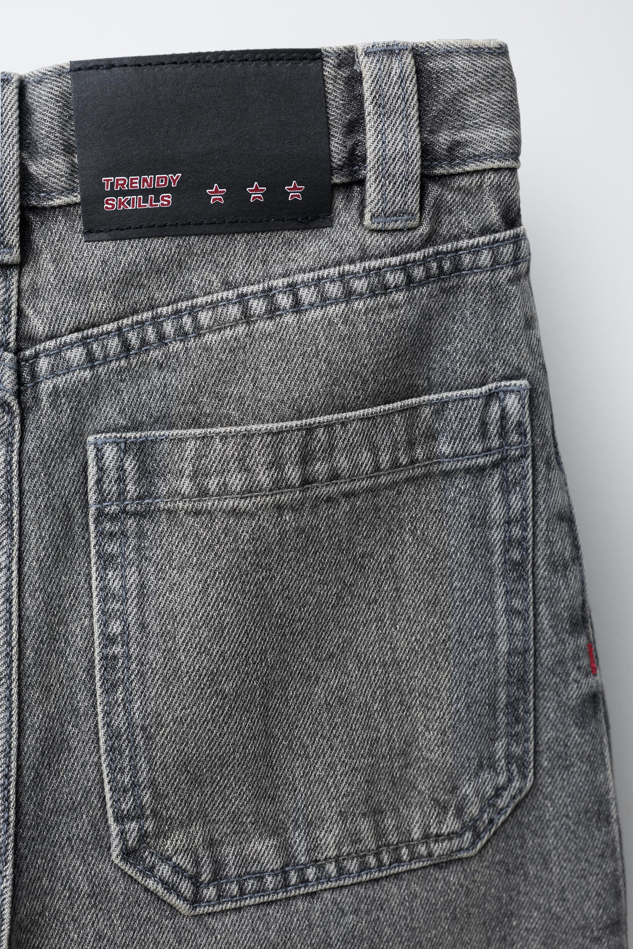 EMBROIDERED WIDE LEG JEANS | Zara US