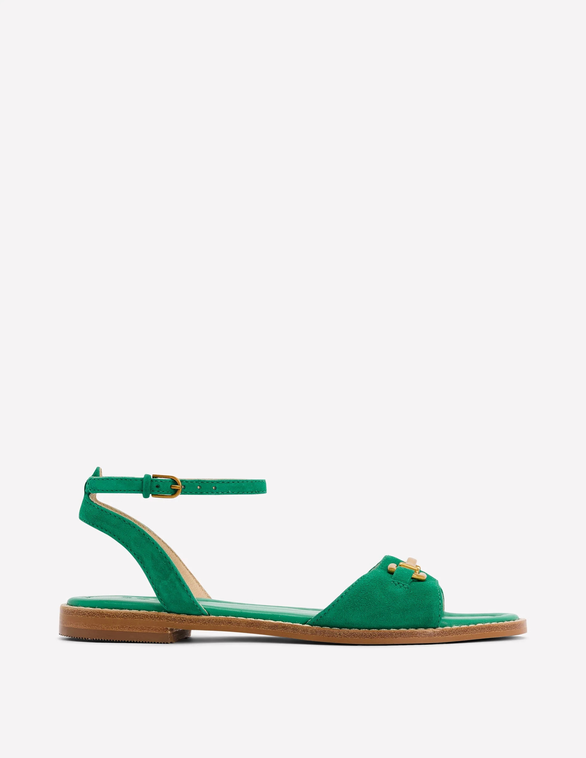 Iris Snaffle Flat Sandals-Rich Emerald | Boden UK