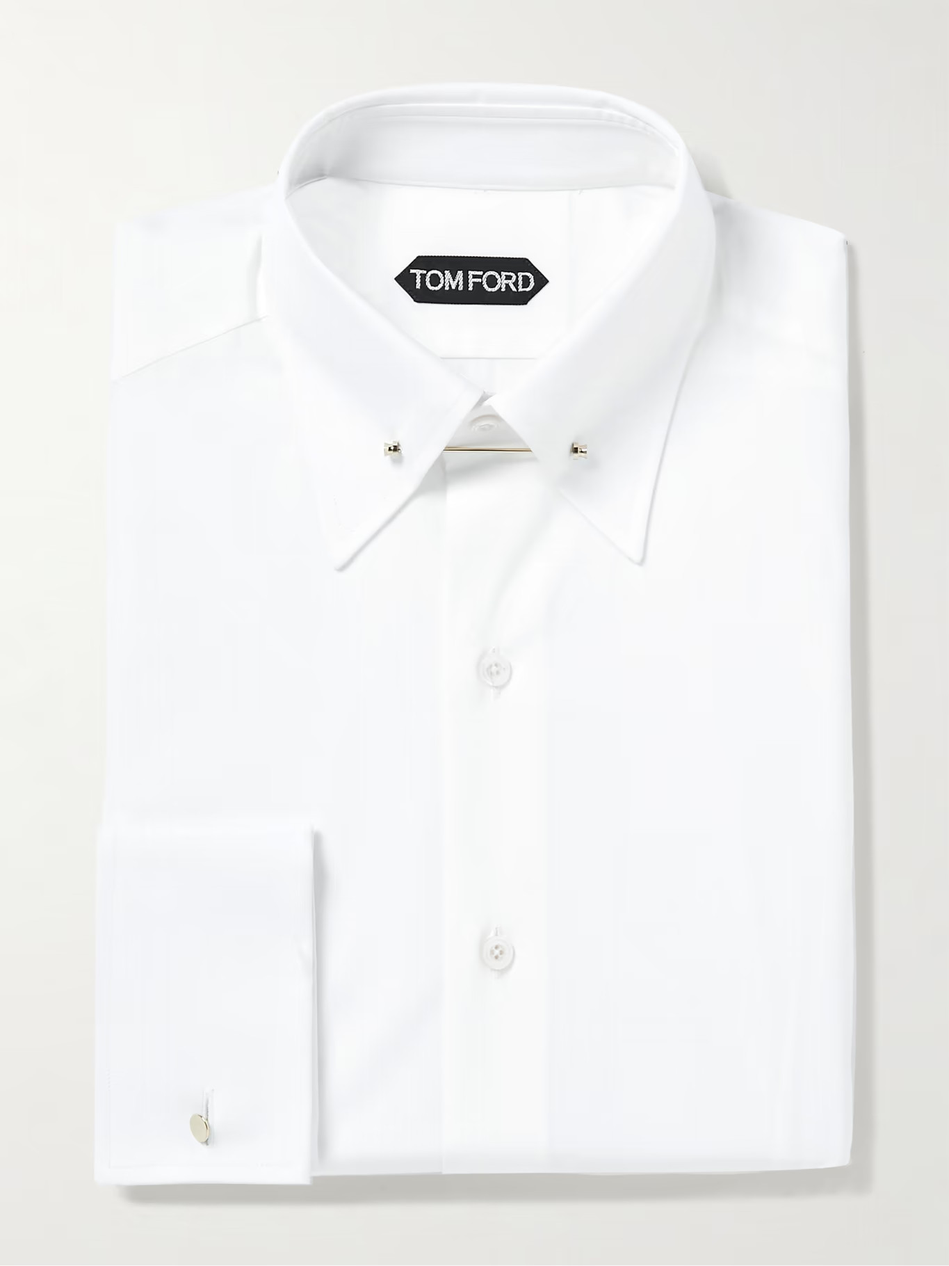 White Slim-Fit Pinned-Collar Double-Cuff Cotton-Poplin Shirt | Mr Porter (UK)