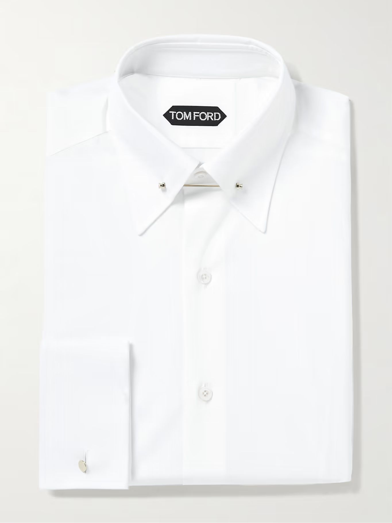 White Slim-Fit Pinned-Collar Double-Cuff Cotton-Poplin Shirt | Mr Porter (UK)