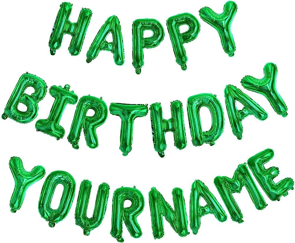 Personalized Name Happy Birthday Banner - Happy Birthday Balloon Letters Balloons 2 Sets A- Z 16'... | Amazon (US)