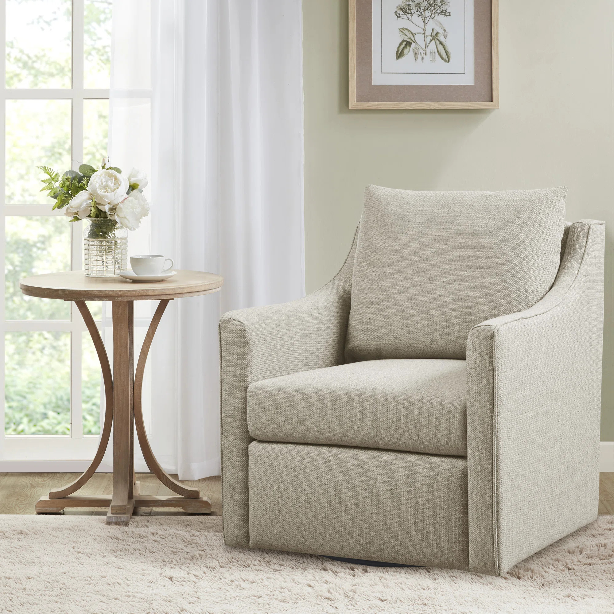 Martha Stewart Christian Upholstered Swivel Armchair | Wayfair North America