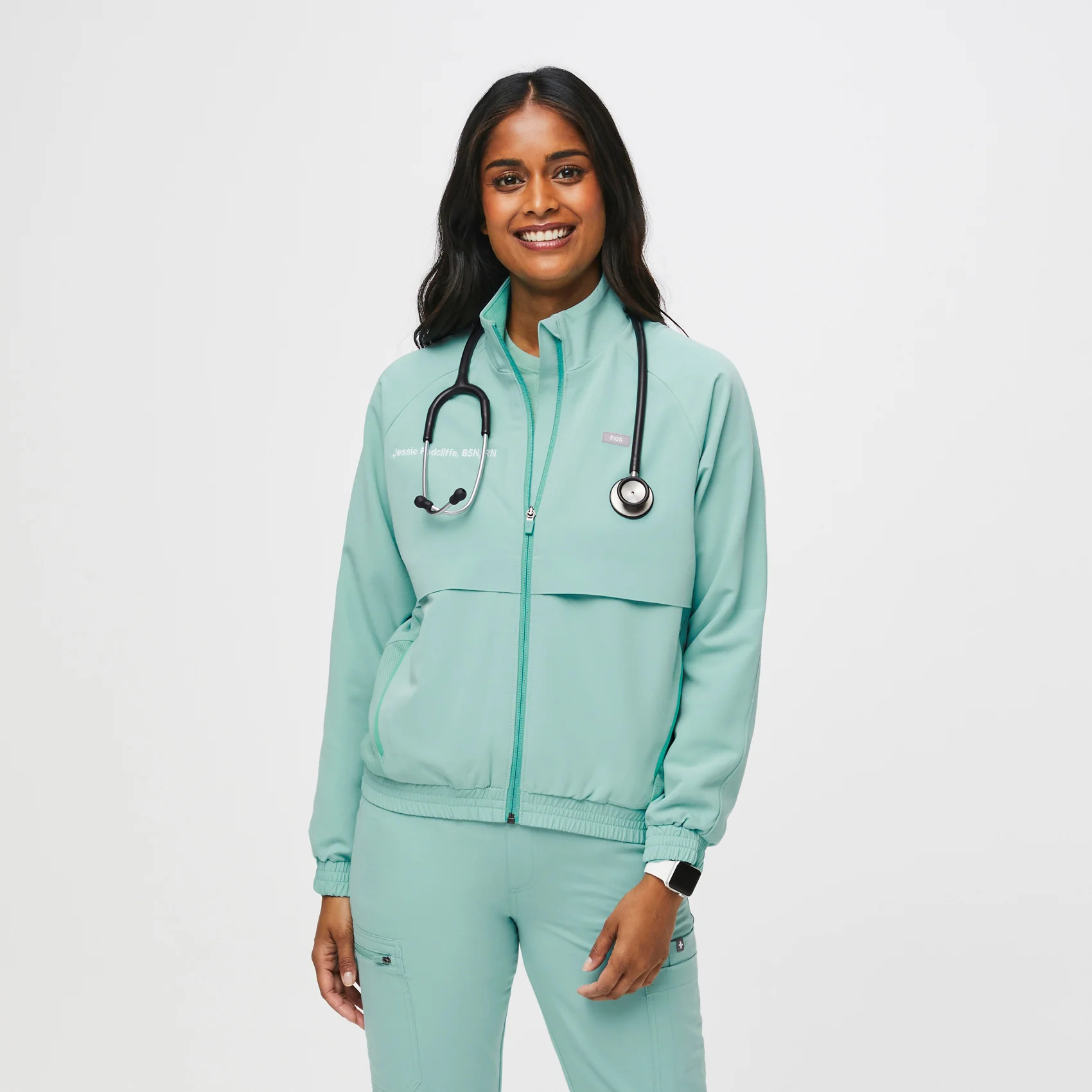 Women’s Sydney Performance Scrub Jacket  - Seaglass · FIGS | FIGS