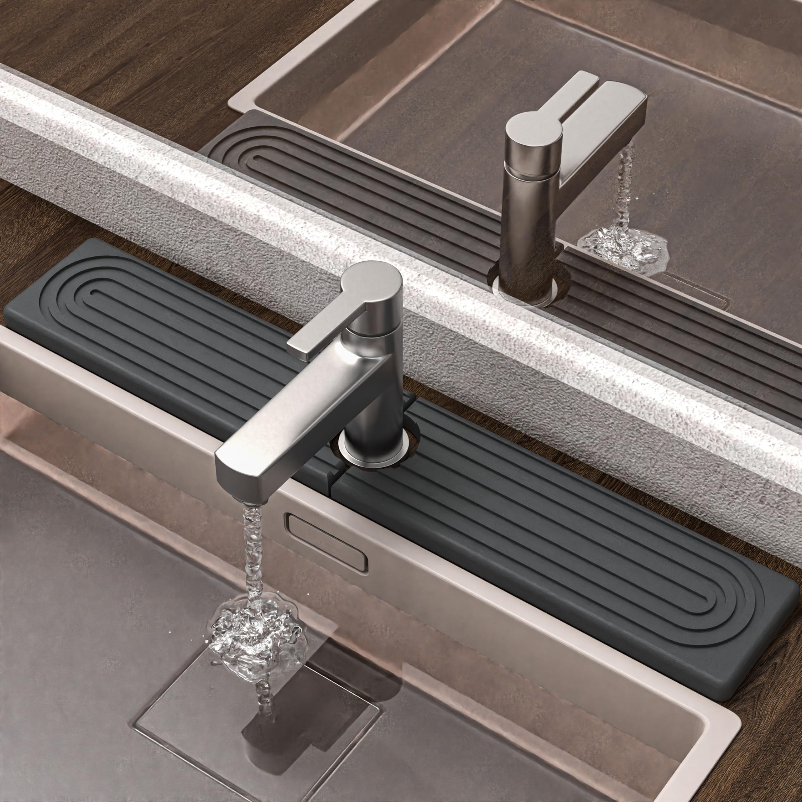 Faucet Mat for Kitchen Sink - Super Absorbent Diatomite Fast Drying Stone, Quick Drying Splash Gu... | Amazon (US)