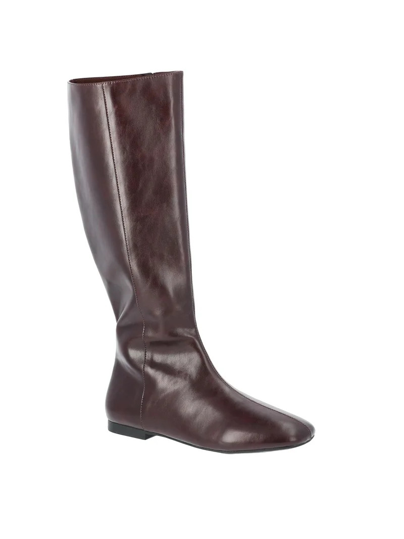 Time and Tru Women's Faux Leather Knee High Boots | Walmart (US)