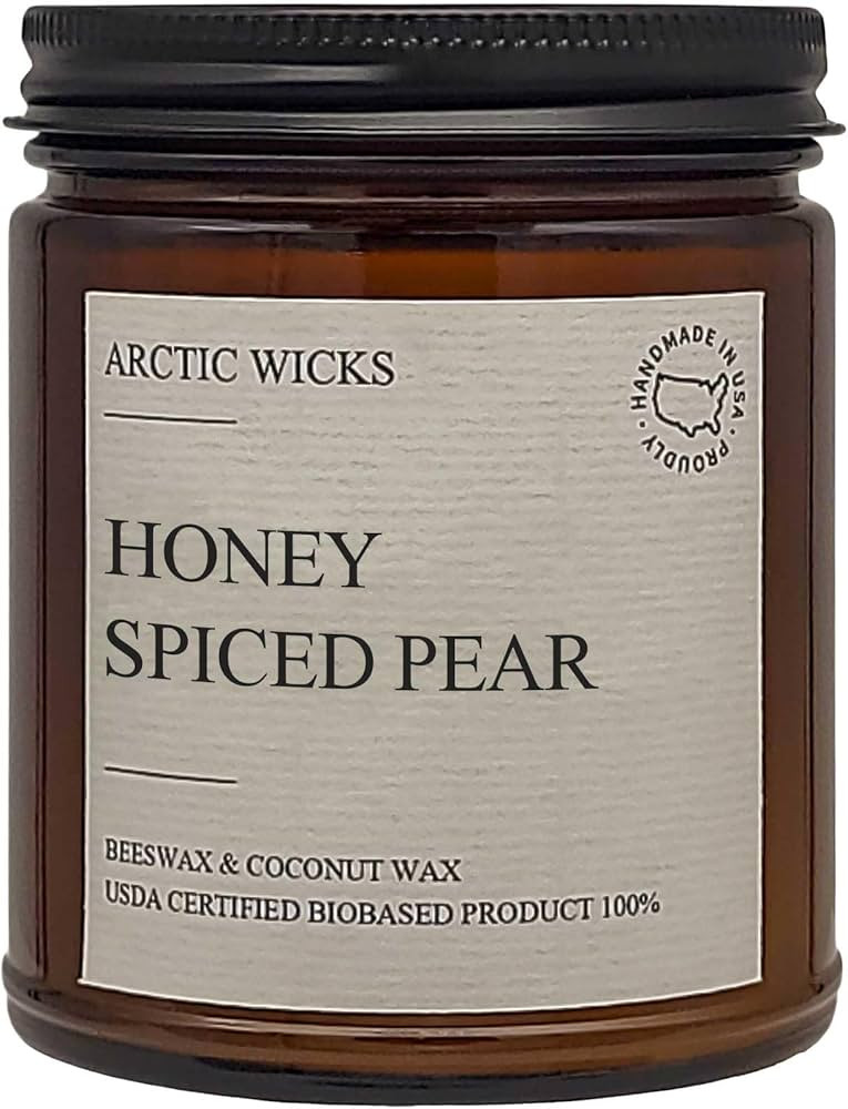 Arctic Wicks Scented Coconut Beeswax Candles | Coconut Beeswax Non Toxic Candle 9oz Amber | Farmh... | Amazon (US)