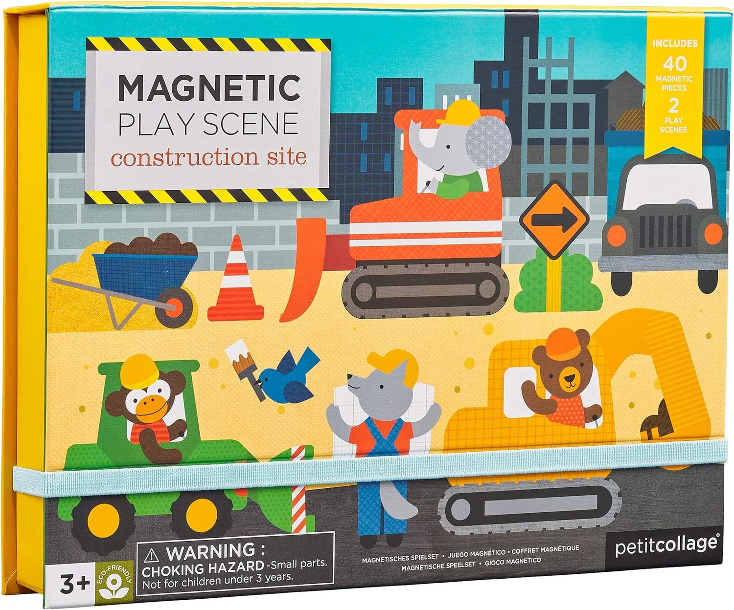 Petit Collage Magnetic Play Scene, Construction Site – Magnetic Game Board with Mix and Match M... | Amazon (US)