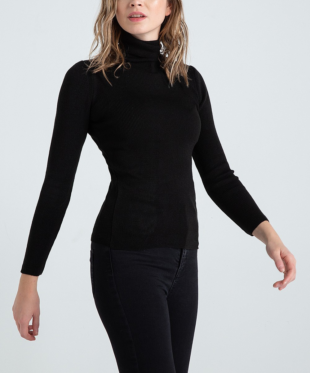 Black Turtleneck - Women | zulily