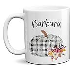Buffalo Plaid Pumpkin Personalized Name Coffee Mug | Amazon (US)