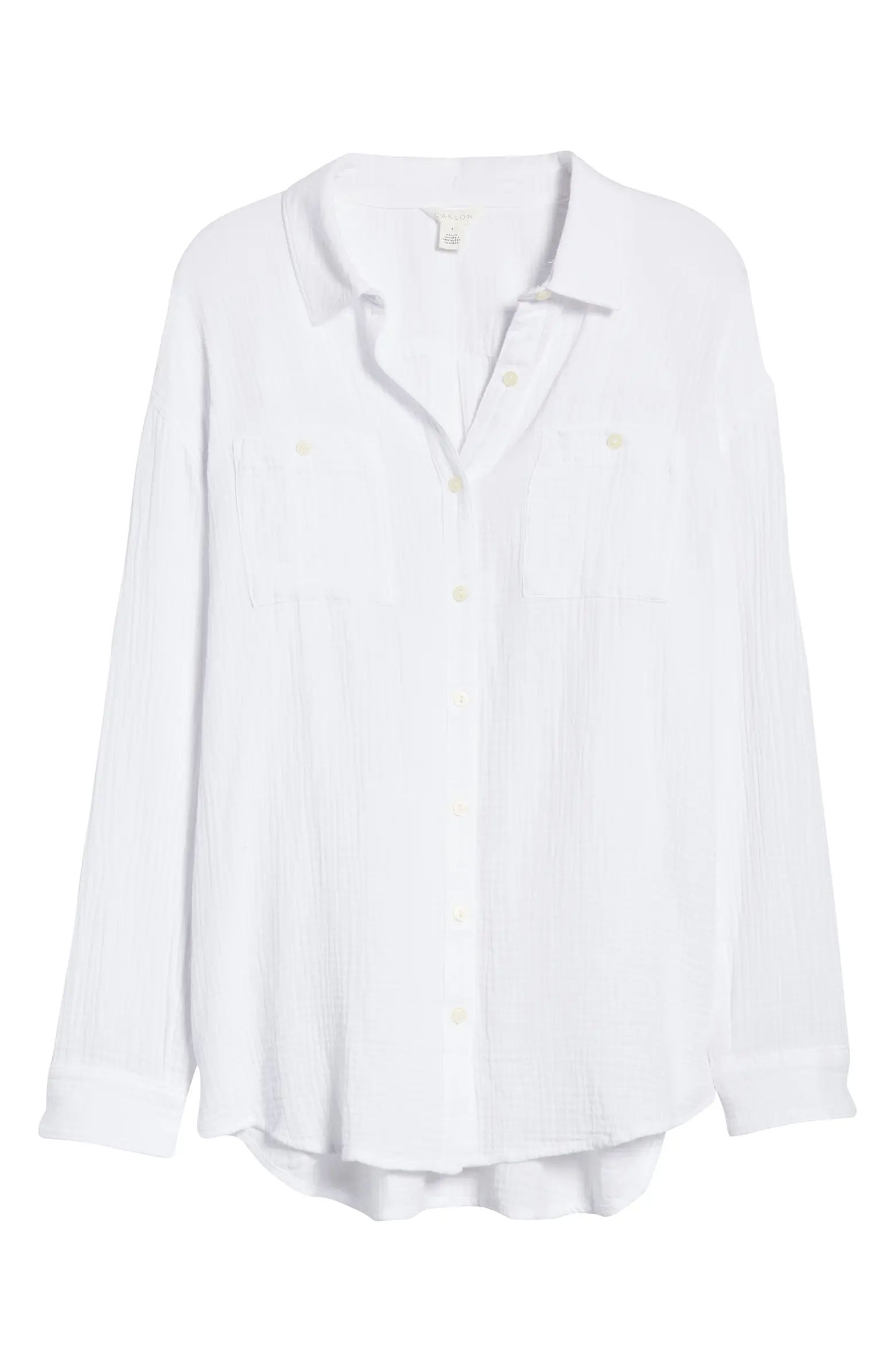 Caslon® Long Sleeve Cotton Button-Up Shirt | Nordstrom | Nordstrom