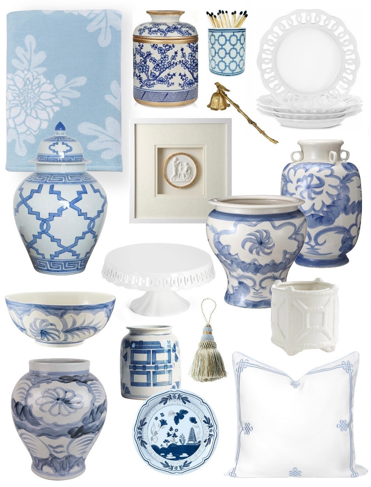 Amazon home finds 💙 blue and white decor summer decor ginger jars intaglio