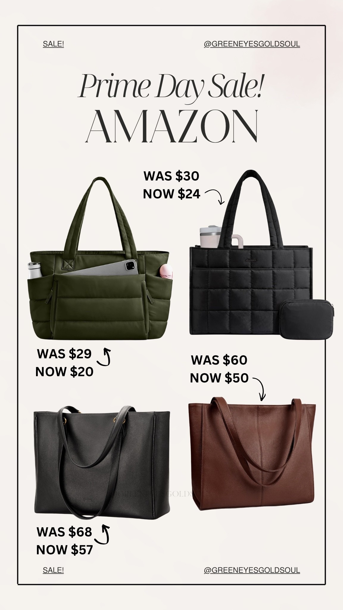 Amazon prime day sale - work totes/bags! 👏🏽

Work, workwear, work bag, work tote, everything bag, travel