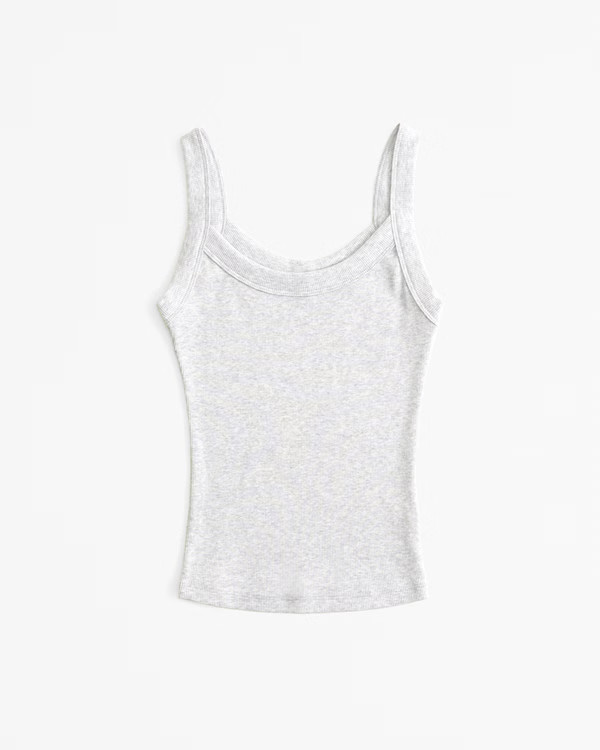 Women's Essential Tuckable Straight-Neck Rib Tank | Women's Tops | Abercrombie.com | Abercrombie & Fitch (US)