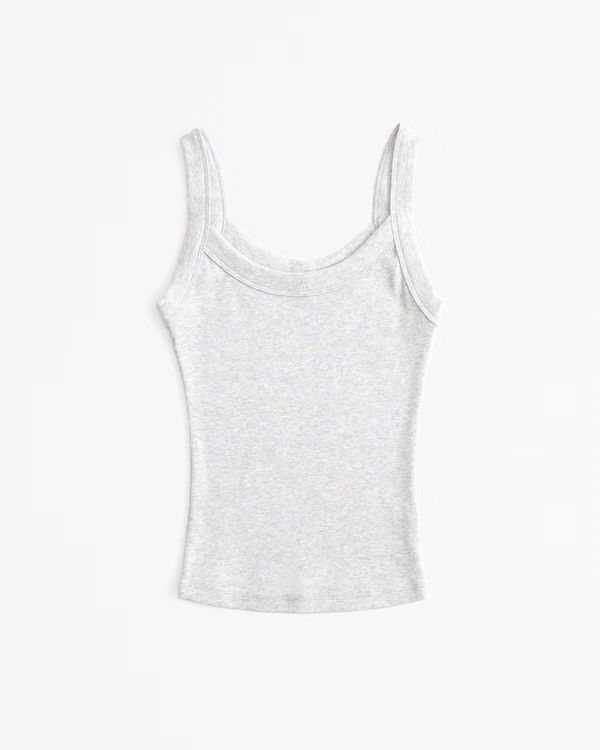 Essential Tuckable Straight-Neck Rib Tank | Abercrombie & Fitch (US)